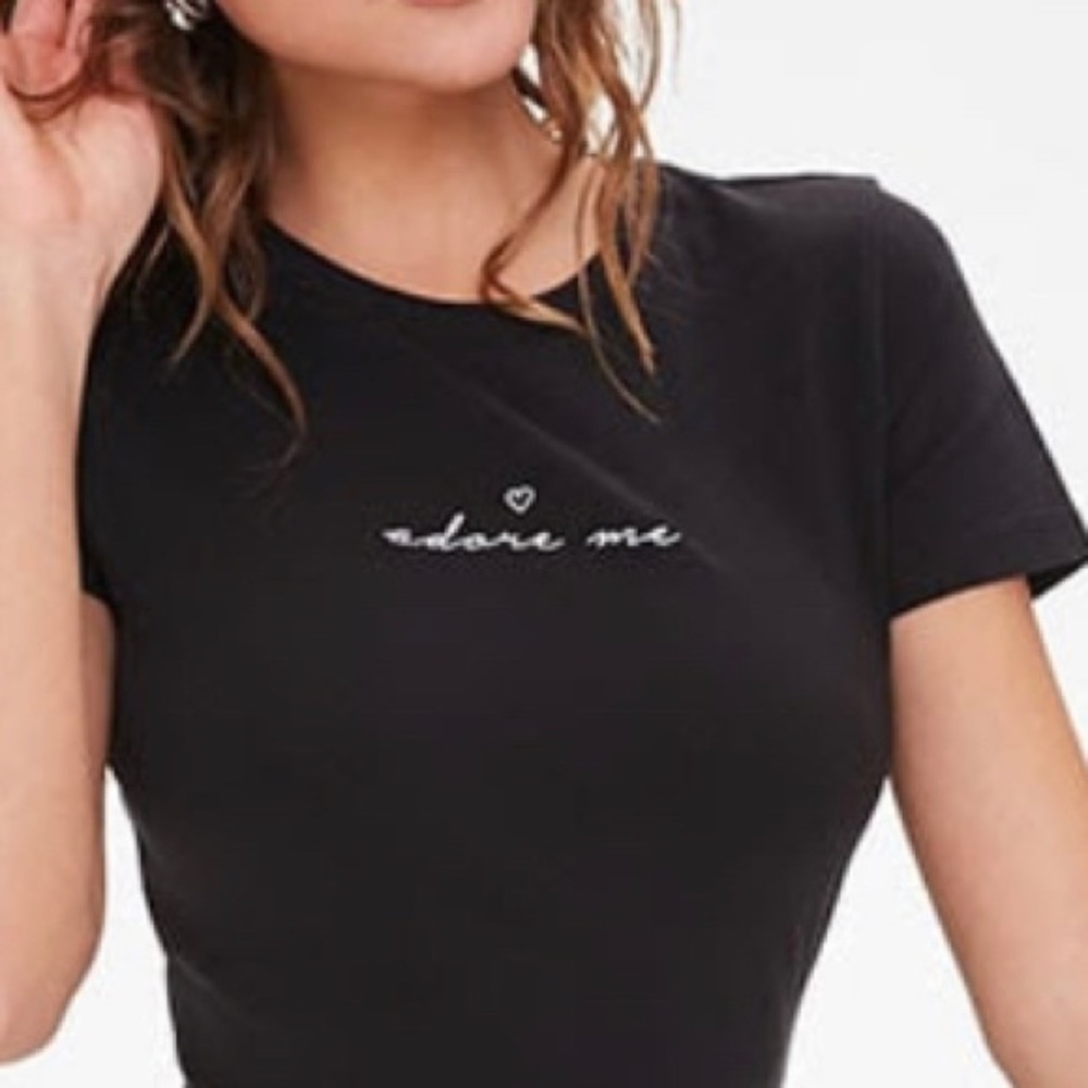 Embroidered Adore Me Tee